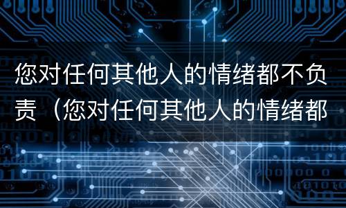 您对任何其他人的情绪都不负责（您对任何其他人的情绪都不负责英文）