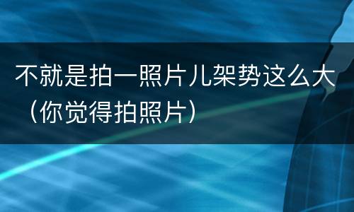 不就是拍一照片儿架势这么大（你觉得拍照片）