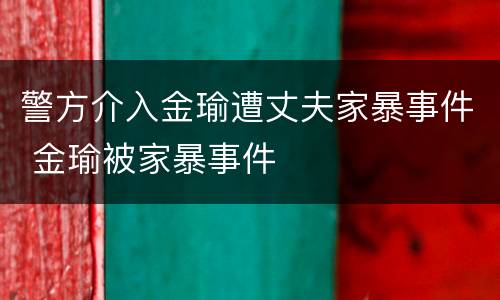 警方介入金瑜遭丈夫家暴事件 金瑜被家暴事件