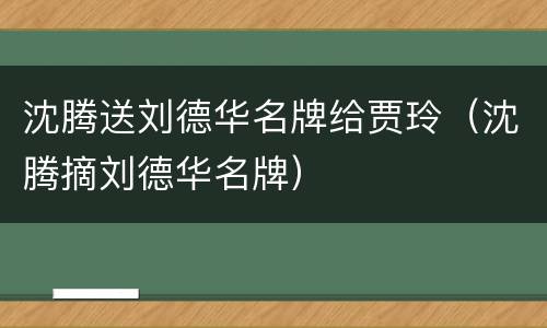 沈腾送刘德华名牌给贾玲（沈腾摘刘德华名牌）
