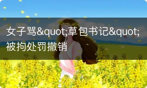 女子骂"草包书记"被拘处罚撤销