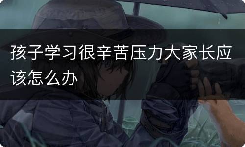 孩子学习很辛苦压力大家长应该怎么办