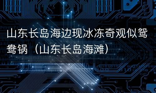 山东长岛海边现冰冻奇观似鸳鸯锅（山东长岛海滩）
