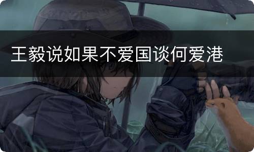 王毅说如果不爱国谈何爱港