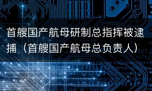 首艘国产航母研制总指挥被逮捕（首艘国产航母总负责人）