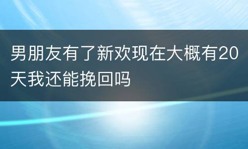 男朋友有了新欢现在大概有20天我还能挽回吗