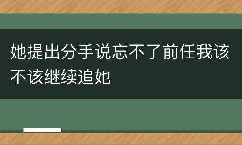 她提出分手说忘不了前任我该不该继续追她