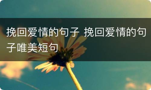 挽回爱情的句子 挽回爱情的句子唯美短句
