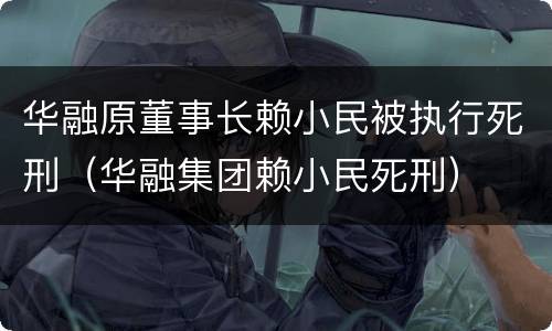 华融原董事长赖小民被执行死刑（华融集团赖小民死刑）