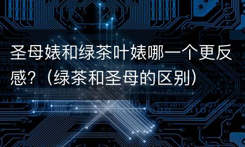 圣母婊和绿茶叶婊哪一个更反感?（绿茶和圣母的区别）