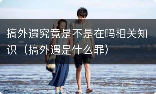 搞外遇究竟是不是在吗相关知识（搞外遇是什么罪）