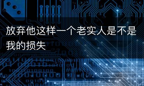 放弃他这样一个老实人是不是我的损失