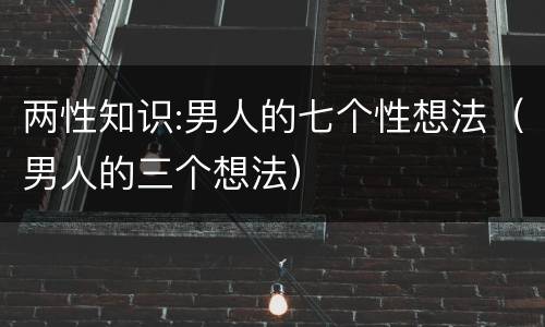 两性知识:男人的七个性想法（男人的三个想法）