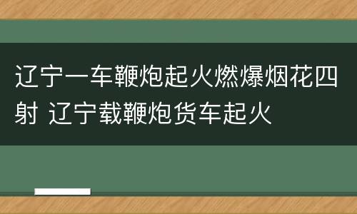 辽宁一车鞭炮起火燃爆烟花四射 辽宁载鞭炮货车起火