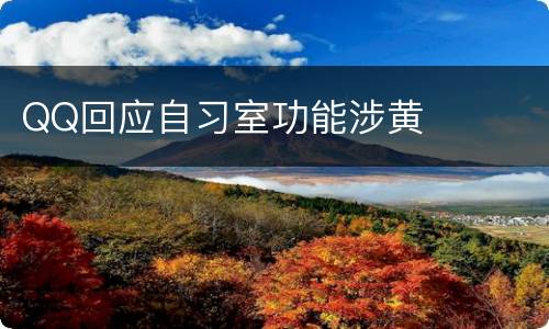 QQ回应自习室功能涉黄