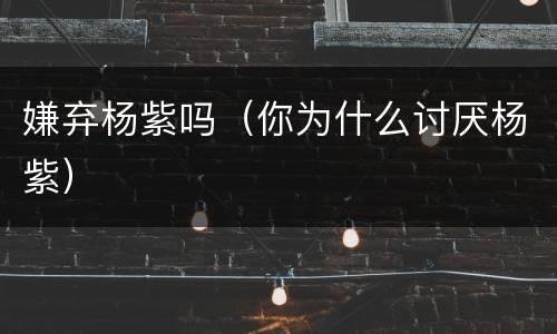 嫌弃杨紫吗（你为什么讨厌杨紫）