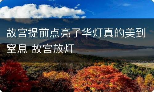故宫提前点亮了华灯真的美到窒息 故宫放灯
