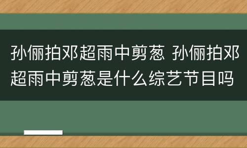 孙俪拍邓超雨中剪葱 孙俪拍邓超雨中剪葱是什么综艺节目吗