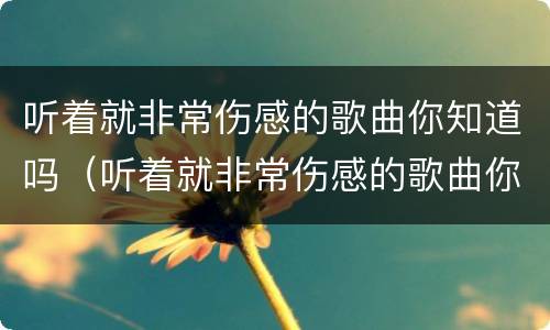 听着就非常伤感的歌曲你知道吗（听着就非常伤感的歌曲你知道吗英文）