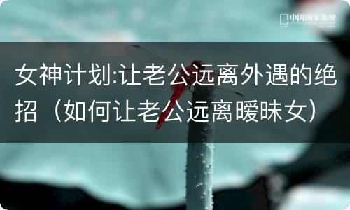 女神计划:让老公远离外遇的绝招（如何让老公远离暧昧女）