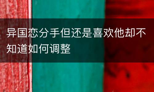 异国恋分手但还是喜欢他却不知道如何调整