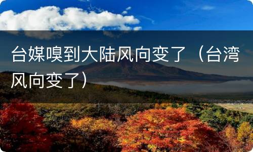 台媒嗅到大陆风向变了（台湾风向变了）
