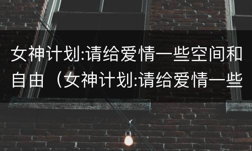 女神计划:请给爱情一些空间和自由（女神计划:请给爱情一些空间和自由的礼物）