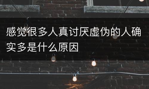 感觉很多人真讨厌虚伪的人确实多是什么原因