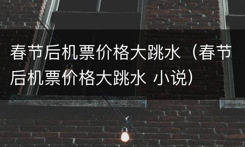 春节后机票价格大跳水（春节后机票价格大跳水 小说）