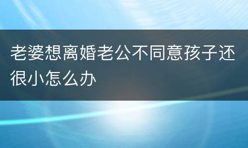 老婆想离婚老公不同意孩子还很小怎么办