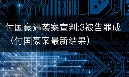 付国豪遇袭案宣判:3被告罪成（付国豪案最新结果）
