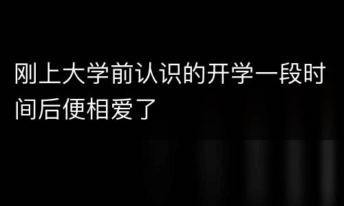 刚上大学前认识的开学一段时间后便相爱了