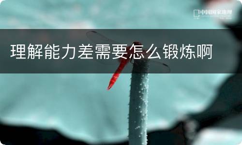 理解能力差需要怎么锻炼啊