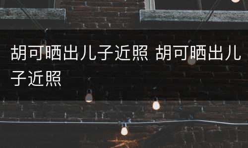 胡可晒出儿子近照 胡可晒出儿子近照