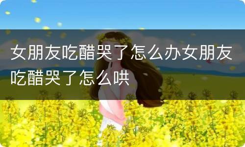 女朋友吃醋哭了怎么办女朋友吃醋哭了怎么哄
