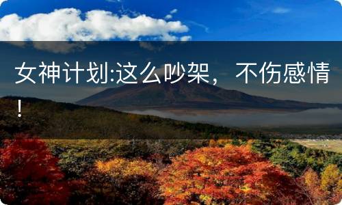 女神计划:这么吵架，不伤感情！