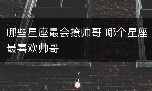 哪些星座最会撩帅哥 哪个星座最喜欢帅哥