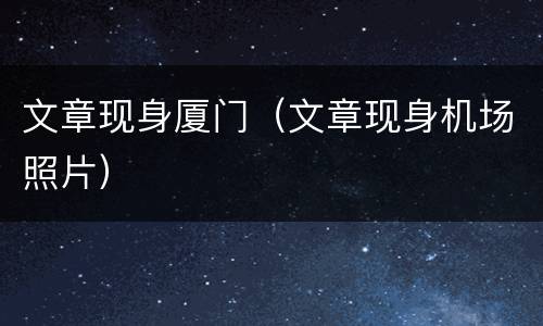 文章现身厦门（文章现身机场照片）