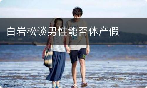 白岩松谈男性能否休产假