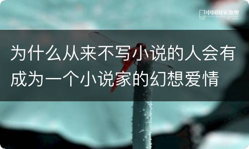 为什么从来不写小说的人会有成为一个小说家的幻想爱情