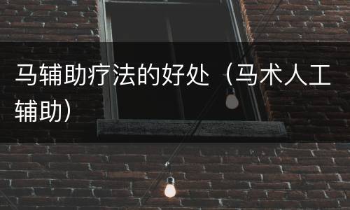 马辅助疗法的好处（马术人工辅助）