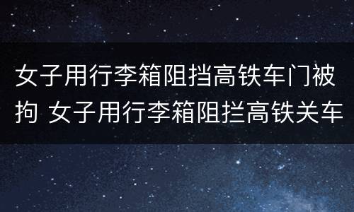 女子用行李箱阻挡高铁车门被拘 女子用行李箱阻拦高铁关车门
