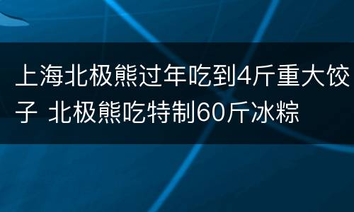 上海北极熊过年吃到4斤重大饺子 北极熊吃特制60斤冰粽