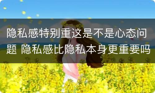 隐私感特别重这是不是心态问题 隐私感比隐私本身更重要吗
