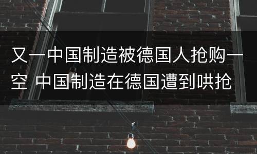 又一中国制造被德国人抢购一空 中国制造在德国遭到哄抢