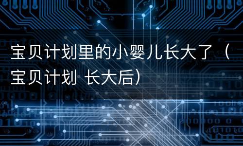 宝贝计划里的小婴儿长大了（宝贝计划 长大后）