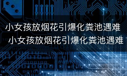 小女孩放烟花引爆化粪池遇难 小女孩放烟花引爆化粪池遇难十