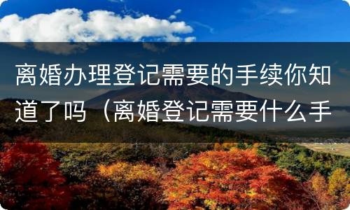 离婚办理登记需要的手续你知道了吗（离婚登记需要什么手续）