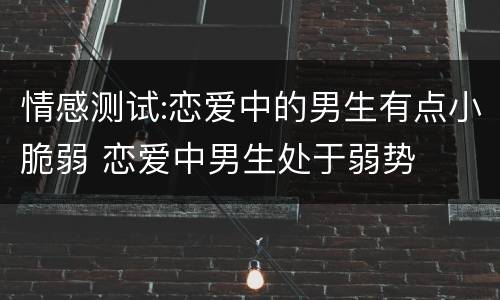 情感测试:恋爱中的男生有点小脆弱 恋爱中男生处于弱势