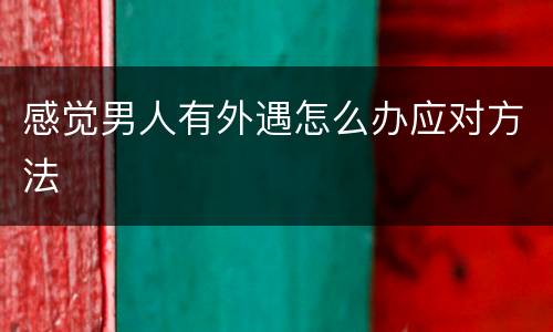 感觉男人有外遇怎么办应对方法